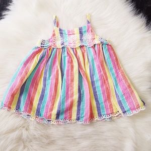 Baby GAP Multi- Colored Striped Dress w/ Eyelets